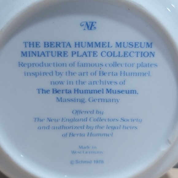 Schmid Berta Starlight Angel Hummel Museum Miniature Plate Collection 1978 - Picture 6 of 9